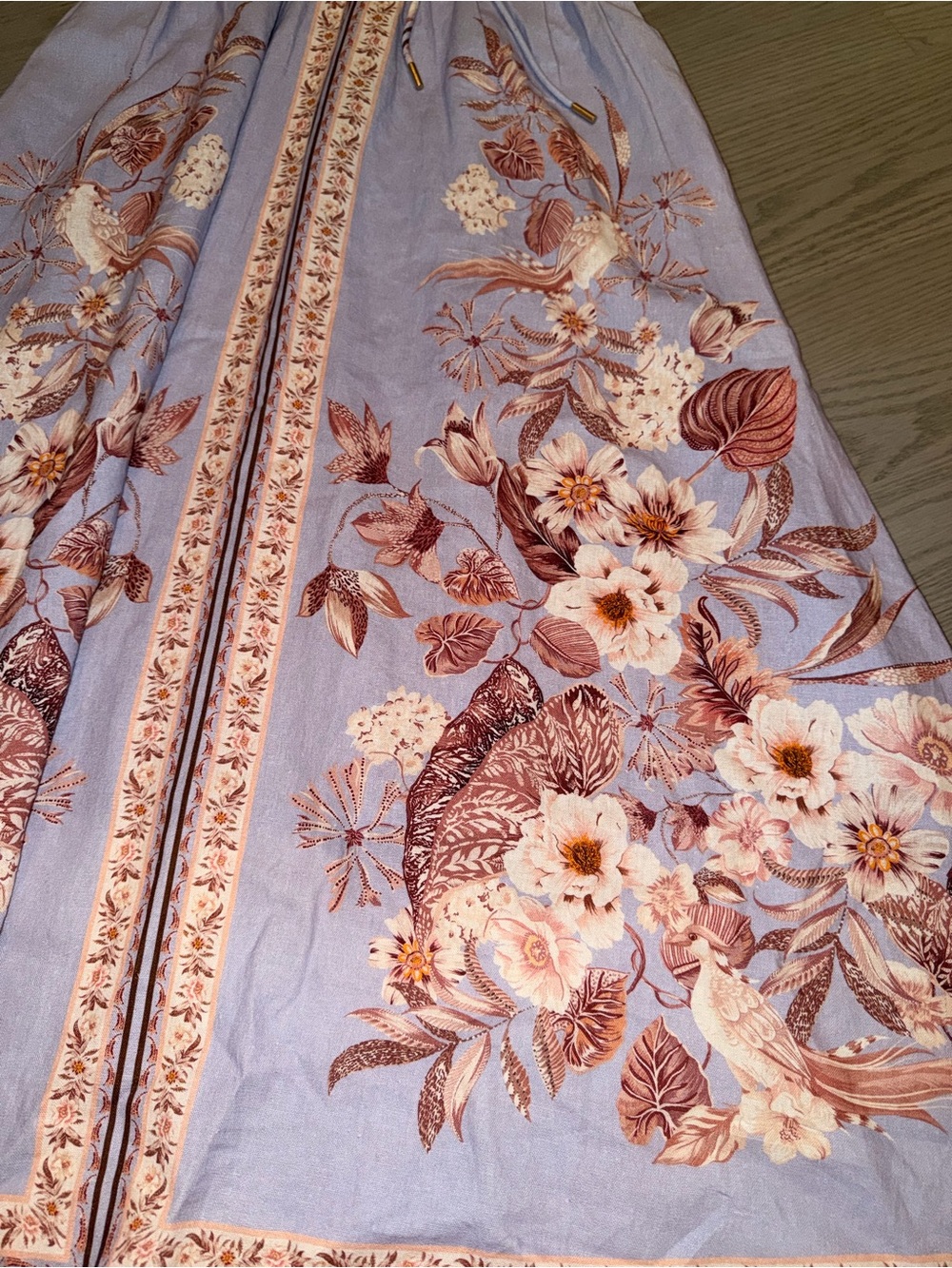Caroline Constas Lavender Floral Maxi Dress sz XS - Picture 3 of 5
